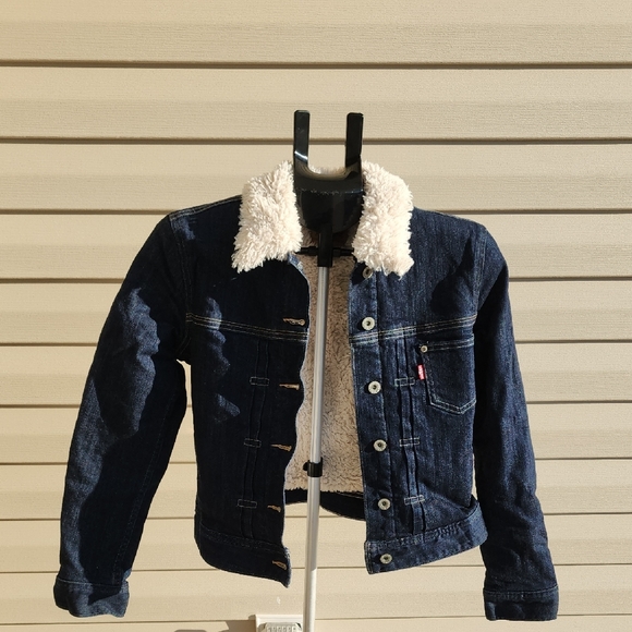 Levi's Jackets & Blazers - Vintage Levi's Womens Juniors Blue Denim Jacket with Sherpa Lining Size XS